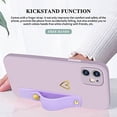 thumbnail image 4 of Compatible with iPhone 11 6.1” Case for Women Girls,Soft TPU Pretty Wristband Holder Phone Case Slim Liquid Silicone Shockproof Thin Wrist Strap Love Heart Cute Case Cover（Elegant Purple）, 4 of 13