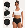 thumbnail image 4 of Ropa interior INNERSY de algodón de cintura alta para mujer, paquete de 5 unidades, talla XL, 4 of 5
