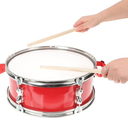BESTYASH Marching Snare Drum Snare Drum Red Wood Metal 1 Set Hearing Development Music Education