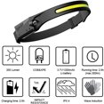thumbnail image 5 of USB Sensing COB Headlamp Outdoor Bike Light USB Charged Night Running Light Powerful LED Head Lamp, Model: Black, 5 of 5