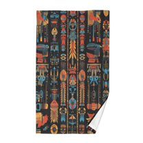 Yayeee 100% Cotton Hand Towels for Bathroom 16" x 28" Kitchen Towel, Black Geometric