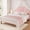 Pink, variant on Twin Size Velvet Platform Bed Frame with Adjustable Seashell LED Headboard, Under Bed Storage, No Box Spring Needed,Upholstered Bed for Teens
