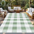thumbnail image 3 of Fsddascl Sage Green Checkered Outdoor Rug for Patio/Deck/Porch, Non-Slip Large Area Rug 5 x 8 Ft, Green White Buffalo Plaid Indoor Outdoor Rugs Washable Area Rugs, Reversible Camping Rug Carpet, 3 of 5