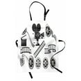 thumbnail image 1 of Movie Theater Apron Movie Industry Themed Greyscale Illustration of Projector Film Slate and Reel, Unisex Kitchen Bib Apron with Adjustable Neck for Cooking Baking Gardening, Grey Black, by Ambesonne, 1 of 3
