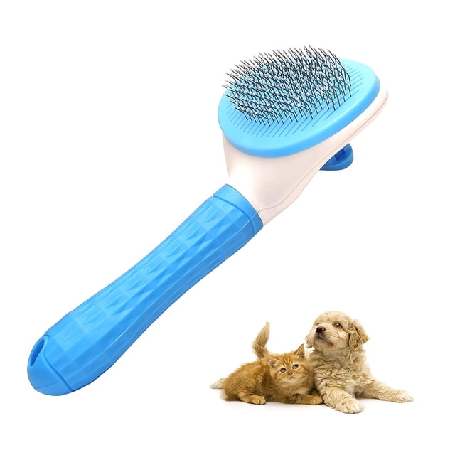 Cepillo para perros, cepillo para gatos, cepillos para mascotas, cepillo para pelo largo y corto, cepillo para eliminar el pelo de mascotas con función de autolimpieza 7