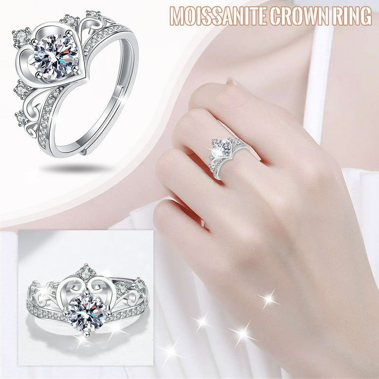 WNG Ring Love Zircon Ring Ring Heart Eternitys Princess Rings