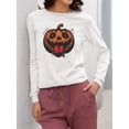 thumbnail image 2 of Dancing Skeleton Pumpkin Halloween Graphic - Women's Long Sleeve, 2 of 4