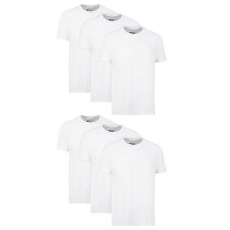 Hanes Men's Value Pack White Crew T-Shirt Undershirts, 6 Pack