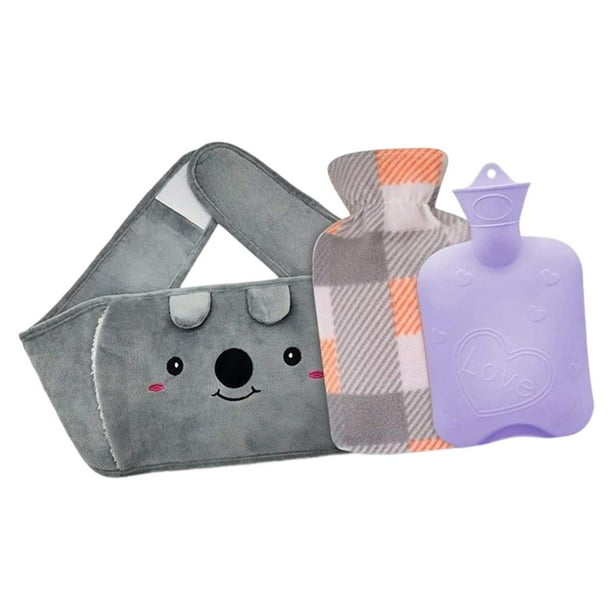 Bolsa de agua caliente con cubierta de calentador de cintura de mano de felpa suave para piernas hombro de mano Púrpura Zulema Calentador de cintura