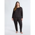 thumbnail image 2 of Joyspun Women's Waffle Knit Long Sleeve Top and Joggers Pajama Set, 2-Piece, Sizes S-3X, 2 of 4