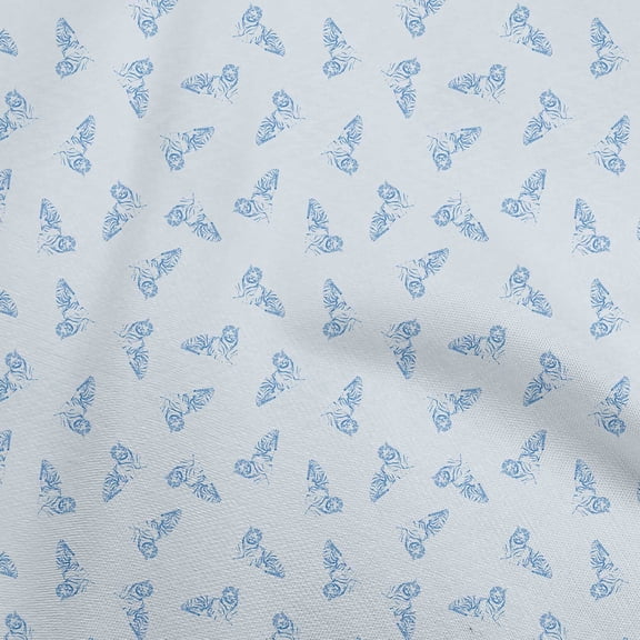 oneOone Cotton Poplin Baby Blue Fabric Tiger Sewing Material Print Fabric By The Yard 42 Inch Wide