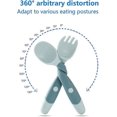 thumbnail image 4 of KAIYANG cucharas y tenedores de entrenamiento para la alimentación infantil, vajilla de aprendizaje para niños (rosa), 4 of 5