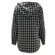 thumbnail image 4 of Chaqueta de cuero con capucha y manga larga para mujer, informal, con cuello grande y cordones en la cintura, con parches, ajustada, de manga larga, 4 of 4