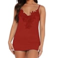 thumbnail image 2 of Long Lace Cami Top for Women V Neck Sleeveless Camisoles for Under Clothes Stylish Cute Spaghetti Strap Fitted Tunic Tank Tops Dressy Blouses Club Party Shirt Patchwork Laced Cami Y2K Tops Red, 2 of 6