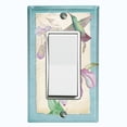 thumbnail image 1 of Metal Light Switch Plate Cover Antique Floral Hummingbird Home Sketch Teal FLW103, 1 of 13
