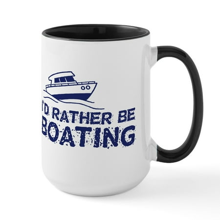 

CafePress - I d Rather Be Boating Large Mug - 15 oz Ceramic Large Mug