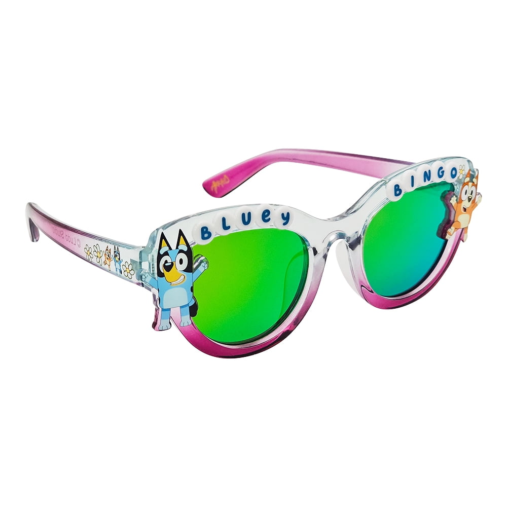 Bluey and Bingo Light Blue to Purple Gradient w/ Beads Sunglasses