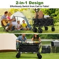 thumbnail image 5 of Firstness Collapsible Wagon Cart with Tabletop, 385 lbs Heavy Duty Utility Garden Wagon for Camping, Beach, Picnic, Sports, Shopping & Grocery, Black, 5 of 10
