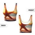 thumbnail image 5 of Xecao Starfish Sunset Sea Beach for Sports Bra with Removable Pads, Crop Tank Top Design, Women's Longline Sports Bra - Non-Wired -, 5 of 9