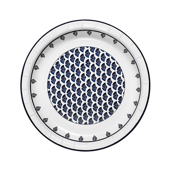 Rbaofujie Office Supplies Disposable Paper Plates For Dinner Waterproofs And Oil-proof Environmentally Friendly Paper Plates Thickened Round Tableware Paper Plates Fruit PlatesBlue