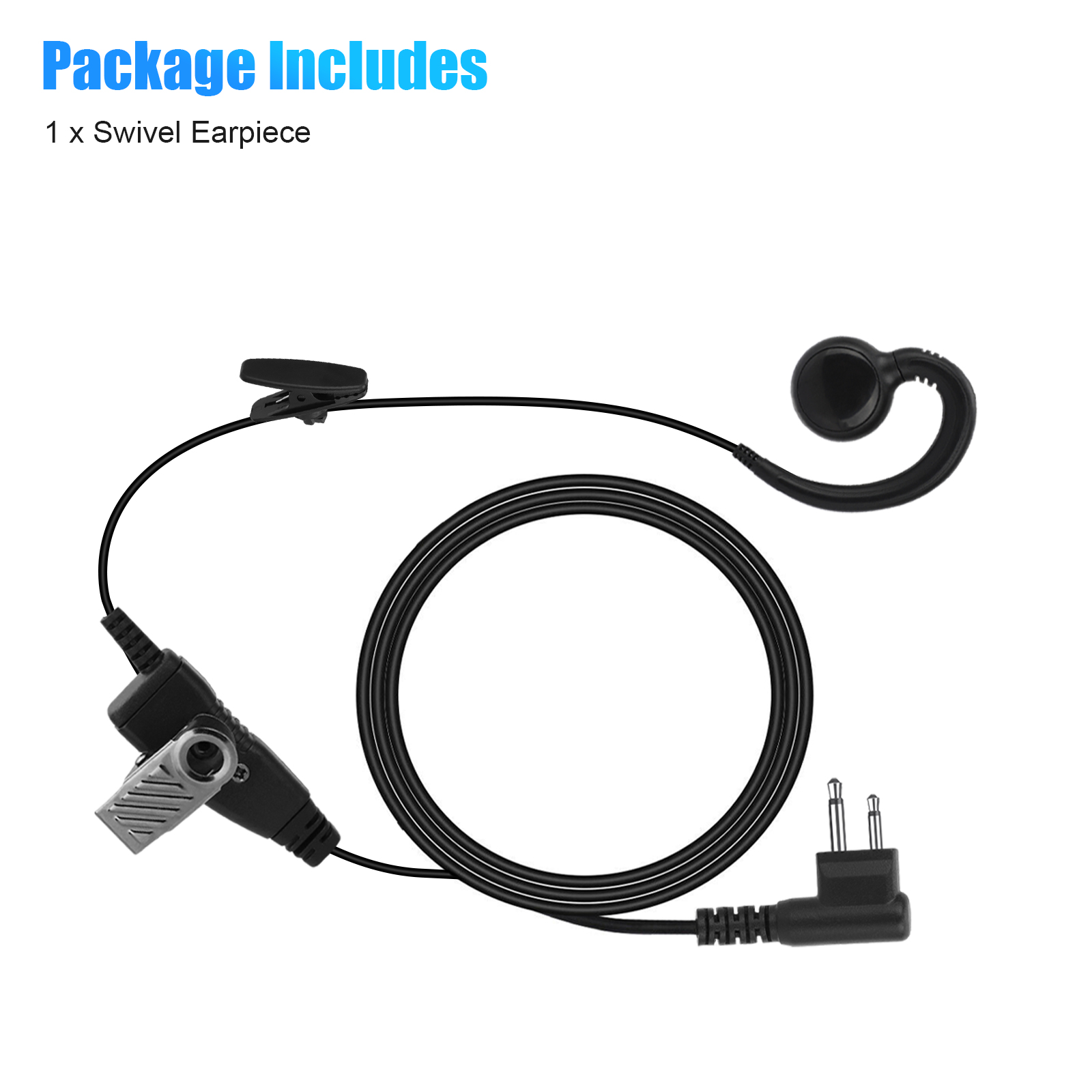 Walkie Talkie Earpiece, EEEkit Noise Canceling Headset Pin Acoustic Tube  Earpiece with Mic PTT, Two Way Radio Earpiece Compatible with Motorola  CLS1410 CLS1110 CP200 GP2000 T600 T800 Radio(2/1Pcs)