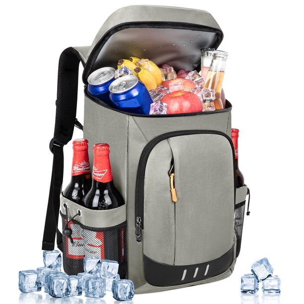 Mochila refrigeradora OCKLILY para 40 latas, a prueba de fugas, color gris