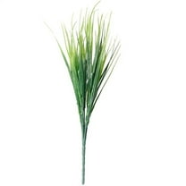 Fsqjgq 7 Bundles Wheat Grass Stems Artificial Grasses Greenery Outdoor Green Leaves Small Bushes for Landscaping Garden Porch Window Box Decor