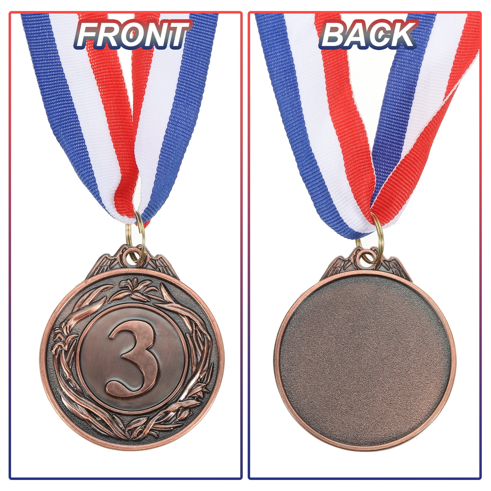 Uxcell Award Metal, Winner Award Medals Prize with Neck Ribbons Red White Blue Gold/Silver/Bronze