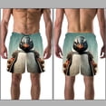 thumbnail image 3 of luoweisi Men's Beach Shorts Quick Dry Swim Trunks with Mesh Lining Penguin L, 3 of 5