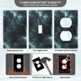 thumbnail image 3 of Yayeee Blank Wall Plate Cover 1-Gang 4.5"x2.7" Home Unused Decorative Outlet, Lightning Pattern, 3 of 7