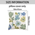thumbnail image 4 of REGALWOVEN Floral Embroidery Pattern Pillow Cover Set of 2 Soft Cotton Canvas Pillow Cases for Outdoor Indoor Blue Green 18" x 18", 4 of 4