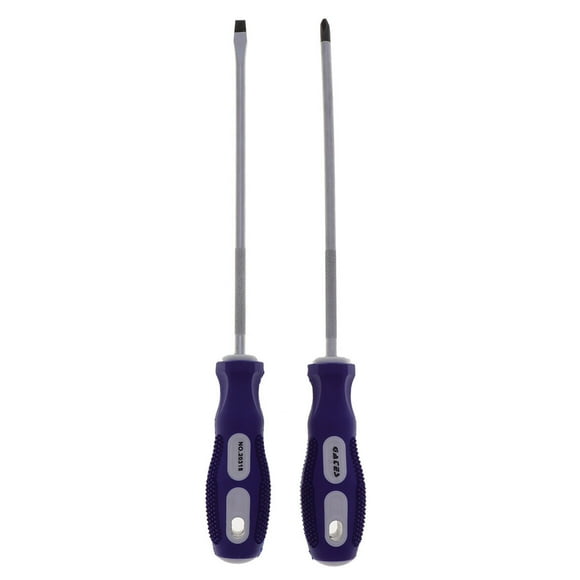 2pcs Dual Purpose Slotted Phillips Flathead Screwdriver Expansion Screwdriver Cross Word Ratchet Screwdriver Magnetic Manual Tools (1pc 6x8 Cross Word Screwdriver and 1pc 6x8 Flathead Screwdriver)