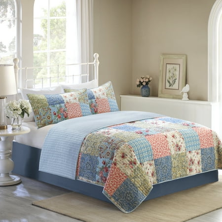 Mainstays Vintage Floral Patchwork Quilt Collection Walmart Com