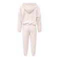thumbnail image 4 of Gibobby Sudaderas de Forro Polar y Pantalones Conjunto de dos piezas de chándal con cremallera y capucha de manga larga para mujer Otoño Invierno(Beige,XL), 4 of 5