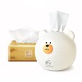 thumbnail image 2 of KAKOWELY Cartoon Bear Paper Box Rolling Paper Case Home Paper Container Office Paper Storage Box (White),6.69X"X6.3"X6.69", 2 of 4