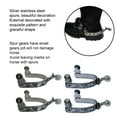 thumbnail image 4 of 2Pcs Western Spurs,Vintage Carved Spurs,Stainless Steel Western Horse Spurs with Rotatable Gear,Retro Fine Workmanship Men Women Horse Boot Spurs for Equestrian, 4 of 9