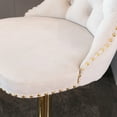 thumbnail image 6 of Velvet Bar Stools Set of 2, Swivel Counter Height Barstools with Back, Adjustable Bar Chairs with Gold Base, Modern Upholstered Kitchen Island Stools for Home Bar Dining Room Kitchen Island, Beige, 6 of 9
