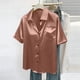 thumbnail image 5 of TaTaai Satin Inspired Cardigan Blouse, Women's Short Sleeve Loose Top, Smooth Soft Pullover, Thanksgiving Fall Wear, Holiday Party and Seasonal Attire Gift, 5 of 8