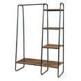 thumbnail image 5 of Garment Rack with 5 Shelves & Hanging Rod, Clothes Rack with Metal Frame and Wood Shelves, Freestanding Closet Organizer Storage Rack for Bedroom Entryway, 100*40*150cm, Black, 5 of 8