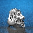 thumbnail image 4 of Mens Lion Head Ring Titanium Steel Gold Electroplated Geometric Ring Punk Rock Hip Hop Fashion Jewelry Fashion, 4 of 5