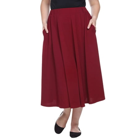 White Mark Women's Plus 'Tasmin' Flare Midi Skirts