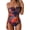 Red print, variant on Women's One Piece Swimsuit Push Up Wrap Front Tummy Control Bathing Suits Bandeau Support Slimming Swimwear