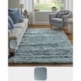 thumbnail image 4 of Feizy Indochine Modern Solid, Blue/Silver, 7'6" x 9'6" Area Rug Sheen Fade Resistant Luxury & Glam Floor Rug for Living room Bedroom, 4 of 10