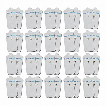 TENS Electrodes - Premium Quality XL Replacement Pads for TENS Units - 20 Pairs of Snap TENS Unit Electrodes (40 TENS Unit Pads) - 2" x 4" - Discount TENS Brand
