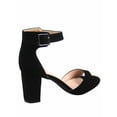 thumbnail image 2 of Sunshine-53 Women's Fashion Peep Toe Ankle Strap Buckle Chunky High Heels Sandals Shoes (Black, 5.5), 2 of 2