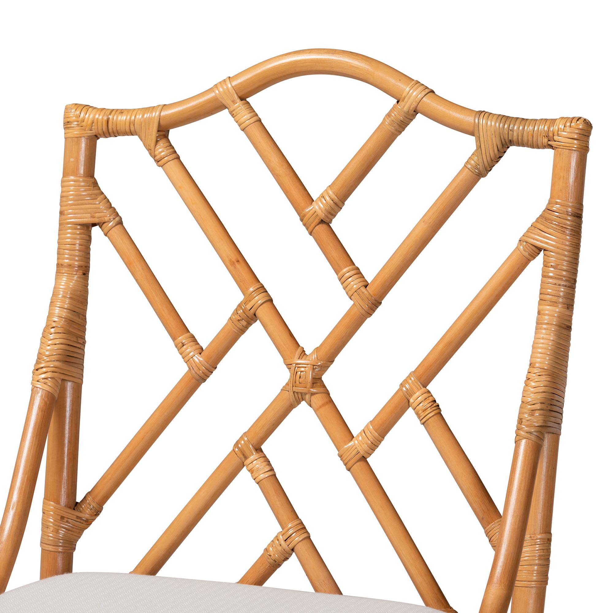 bali & pari Cedric Boho Bar Stool, Bar Height, Light Honey