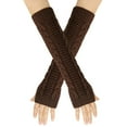 thumbnail image 2 of Extended Fingerless Gloves with Long Sleeve for Women Men Knit Warm Wrist Warmers Arm Warmers Cold Weather, 2 of 4