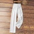 thumbnail image 5 of Timegard Wide Leg Pants for Women Cotton Linen Summer Drawstring Loose Lightweight Lounge Pants, 5 of 8