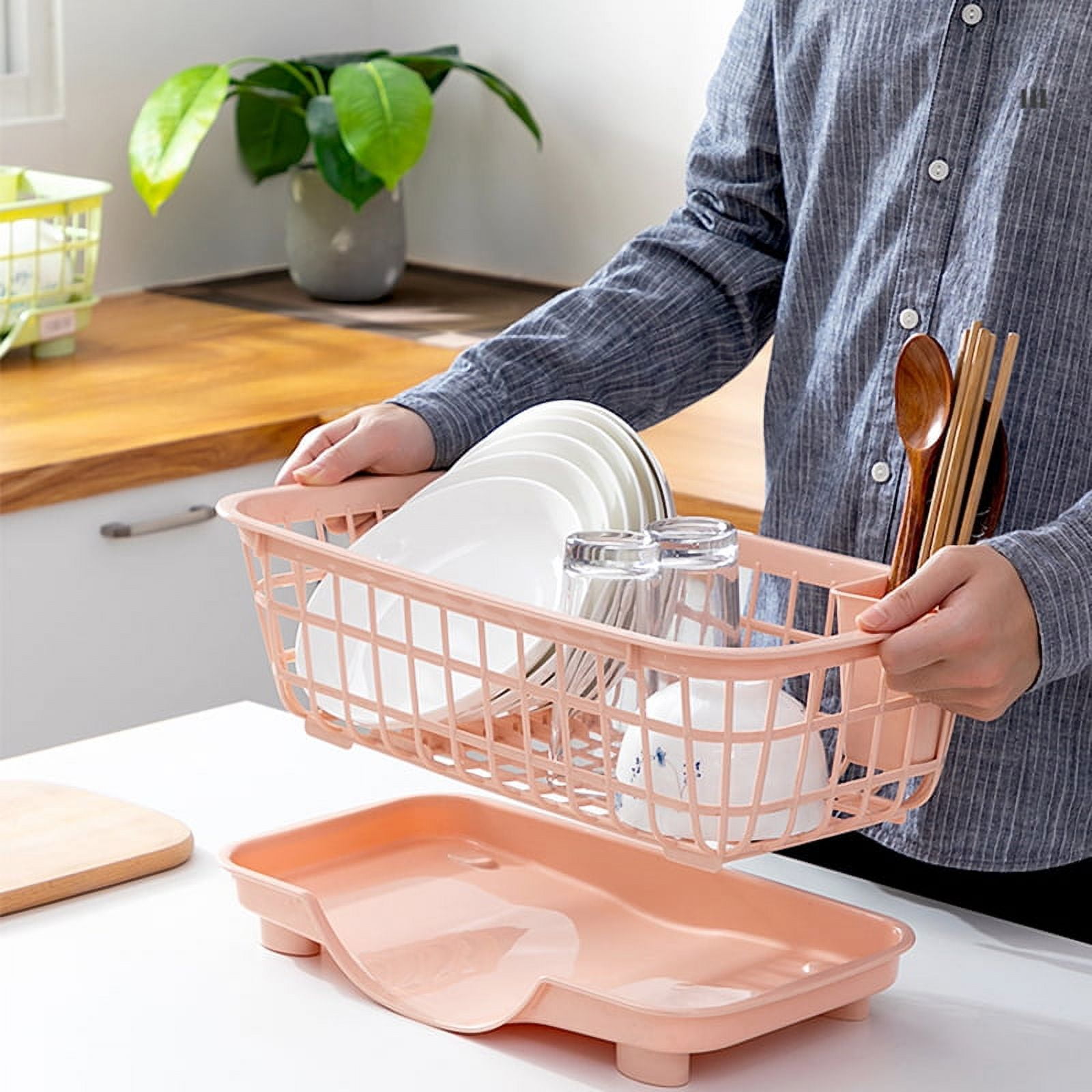 Dish Drainer Dish Drying Rack Fast Drainage Detachable Base