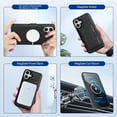 thumbnail image 2 of Allytechgroup 3 in 1 Wallet Case for Apple iPhone 16, Detachable Back Cover & Cards Holder Compatible with Mag-safe Shockproof RFID Blocking Stand Phone Case for iPhone 16, Black, 2 of 8